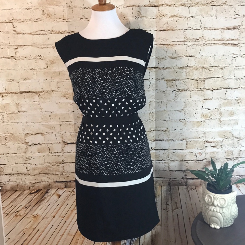 Cute Black and White Print Loft Dress